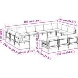 vidaXL Vrtna sedežna garnitura 13 pcs Antracitna Jeklo | Shoptok.si