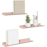  Lebdeća polica Zidne 3 pcs Ružičasta 40 x 9 x 2,5 cm Čelik | Eponuda.com