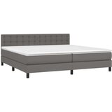  Box spring postelja z vzmetnico LED siva 200x200cm umetno usnje, (20788862) | Shoptok.si