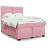 vidaXL Krevet s oprugama i madracem ružičasti 140x190 cm baršunasti | shoptok.hr