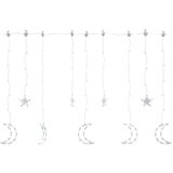 vidaXL Okrasne lučke zvezde in lune z daljincem 138 LED hladno bele | Shoptok.si