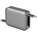Uvlačivi kabl TROJAN 6u1 100W sa držačem za telefon – 5 konektora/ PD/ srebrni