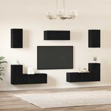  Set TV komoda Zidne 7 pcs Crni hrast Konstruirano drvo | shoptok.hr