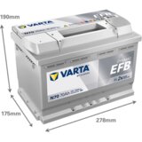 Akumulator VARTA Blue Dynamic EFB 12V 70Ah 760A (N70) | Eponuda.ba
