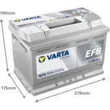VARTA Blue Dynamic EFB 12V 70Ah 760A (N70)