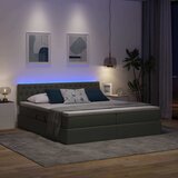  LED krevet za pohranu s madracem Tamnosiva 180 x 200 cm Tkanina | shoptok.hr
