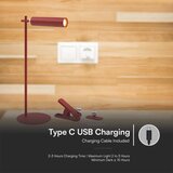  LED prigušiva magnetna stona lampa LED/3W/5V 4000K 1500 mAh crvena | Eponuda.com