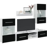 TV jedinice od 5 dijelova s LED rasvjetom Mat crno | shoptok.hr