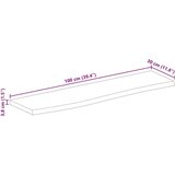 Stolna Mizna plošča z naravnim robom 100x30x3,8 cm trden mangov les, (21411782) | Shoptok.si