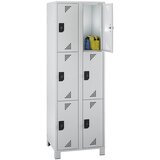 eurokraft pro Omara s predelki z zaklepanjem, višina predelka 558 mm, VxŠxG 1800 x 600 x 500 mm, 6 predelkov, cela svetlo siva | Shoptok.si