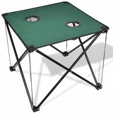 vidaXL Zložljiva mizica za kampiranje temno zelene barve, (20827648)