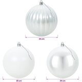 Set božićnih kuglica XXL 3 kom. Bijela &amp;Oslash; 25 cm Plastika Slike