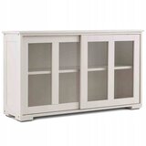 Costway Komoda z drsnimi vrati bela 106,5 x 33 x 62,5 cm, (5000007200) | Shoptok.si