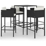 The Living Store Vrtna barska garnitura 5-delna z blazinami poli ratan črna - Vrtna Barska Garnitura, (21422479) | Shoptok.si