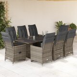 vidaXL 9-dijelni vrtni bistro set od poliratana s jastucima sivi Cijene