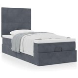 vidaXL Otomanski posteljni okvir z vzmetnicami siv 100x200cm žamet | Shoptok.si