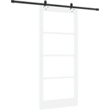 vidaXL Drsna vrata z opremo Bela 93x211 cm Masivni bor, Notranja vrata z steklom Cene
