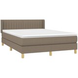  Krevet s oprugama i madracem smeđesivi 140 x 190 cm od tkanine | shoptok.hr