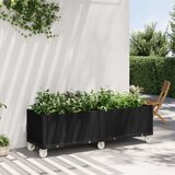  Vrtna sadilica s kotačima crna 160 x 50 x 54 cm PP | shoptok.hr