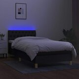  Krevet box spring s madracem LED crni 90x190 cm od tkanine | shoptok.hr