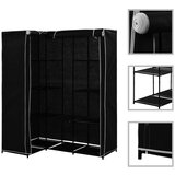 The Living Store Kotna garderobna omara 130x87x169 cm črna - Garderobna Omara, (21434378) Cene