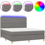  Krevet box spring s madracem LED tamnosivi 160x200 cm tkanina | shoptok.hr