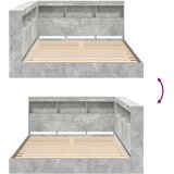  Krevet s policama Beton siva 160 x 200 cm Konstruirano drvo | shoptok.hr