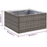  Vrtna sadilica siva 80 x 80 x 40 cm od poliratana | shoptok.hr
