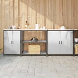 vidaXL Set za kuhinjsku pohranu 3 pcs Srebro 210 x 50 x 92 cm Cijene