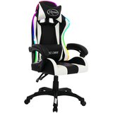  Igraća stolica s RGB LED svjetlima bijelo-crna od umjetne kože | shoptok.hr