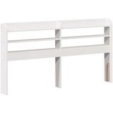 vidaXL Posteljni okvir z vzglavjem bel 150x200 cm trdna borovina | Shoptok.si