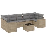  8-dijelni set vrtnih sofa od poliratana s jastucima bež | shoptok.hr