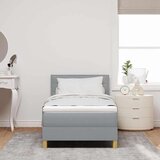 vidaXL Postelja z vzmetnico z vzmetnico Svetlo siva 90 x 190 cm blago | Shoptok.si