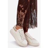 GOE Leather Women's Sneakers On Platform Beige | Shoptok.si
