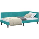  Kutni okvir kreveta s uzglavljem Tirkizna 100 x 200 cm Baršun | shoptok.hr