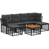  Set vanjskih sofa 7 kom. Crna i tamno siva Poliester | shoptok.hr
