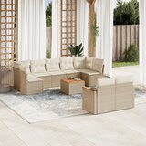  10-dijelni set vrtnih sofa s jastucima bež od poliratana | Eponuda.com