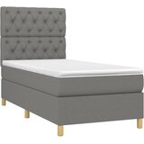  box spring s madracem LED tamnosivi 80 x 200 cm tkanina | shoptok.hr