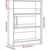 vidaXL Knjižna omara artisan hrast 80x24x109 cm inženirski les | Shoptok.si