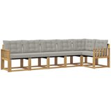 vidaXL Zunanja garnitura za sedenje 6 pcs Bela in svetlo siva, (5000281498) | Shoptok.si