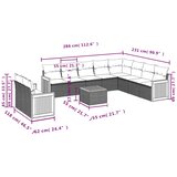  11-dijelni set vrtnih sofa od poliratana s jastucima crni | shoptok.hr