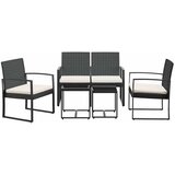  5-dijelni vrtni blagovaonski set s jastucima crni od PP ratana | shoptok.hr