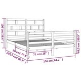 vidaXL Posteljni okvir bel iz trdnega lesa 150x200 cm 5FT | Shoptok.si