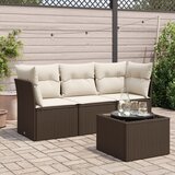  4-dijelni set vrtnih sofa od poliratana s jastucima smeđi | shoptok.hr