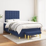 The Living Store Box spring postelja z vzmetnico moder 120x200 cm blago - Box Spring Postelja, (21512500) Cene