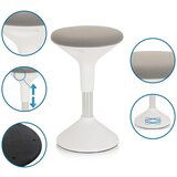 MID.YOU Pisarniški Stolček Balance Sit Ii W, Bela, Siva | Shoptok.si