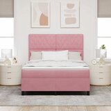  LED Box Spring Krevet s madracem Ružičasta 140 x 190 cm Baršun | shoptok.hr