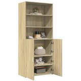  Visoka komoda boja hrasta sonome 80 x 42,5 x 185 cm drvena | Eponuda.ba