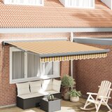 vidaXL Avtomatska zložljiva tenda večbarvna črta 350x250 cm Cene