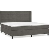  Krevet s oprugama i madracem tamnosivi 200x200 cm baršunasti | shoptok.hr